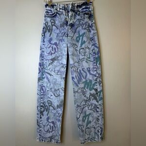 Wild Fable graffiti jeans sz 2
